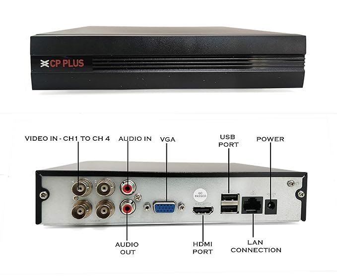 CP PLUS 4 Channal HD DVR 1080p 1Pcs,Outdoor Wired Camera 2.4 MP 2Pcs,Indoor Camera 2.4 MP 2Pcs,1 TB Hard Disk with USEWELL BNC/DC Full Combo Set - Image 5